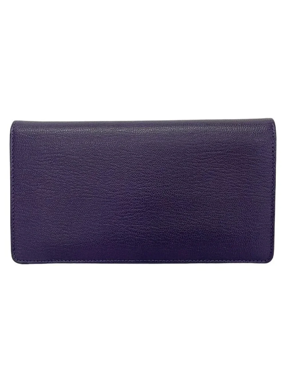 Chanel Bifold Wallet Purple CC Logo Gold Leather